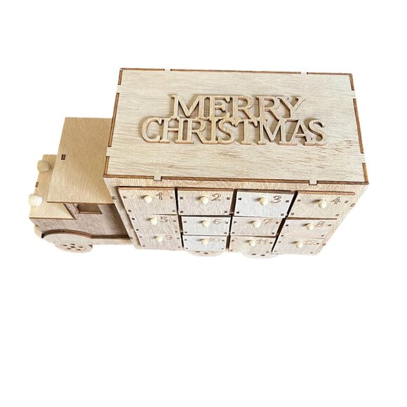 Hard to Find DIY Christmas Wooden Truck Advent Calendar NEW - Picture 6 of 8